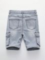 Teen Boy's Street Style Cargo Denim Shorts