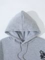 Men's Letter And Scorpion Print Hooded Casual Fashion Sweatshirt