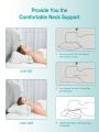 FAIORD neck sleep pillow, gently supporting the head, can alleviate neck and shoulder pain, suitable for side sleepers, stomach and back sleepers, ergonomically designed, memory foam neck with cooling pillowcase, detachable and washable, white