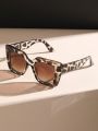 1pc Women Tortoiseshell Geometric Frame Fashion Y2K Sunglasses For Travel UV Protection School Clothing Accessories