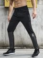 Fitness Men's Drawstring Waistband Slanted Pocket Sports Pants