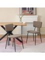 Dining Room Chairs Set of 2, Modern Comfortable Feature Chairs with Faux Plush Upholstered Back and Chrome Legs, Kitchen Side Chairs for Indoor Use Home, Apartment