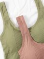 2pcs Teenage Girls' Vest Underwear