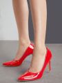 SHEIN BIZwear Women's Fashion Red High Heel Pumps