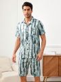 Men'S Tie-Dye Short Sleeve & Shorts Homewear Set