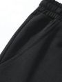Manfinity Men'S Plus Size Letter Pattern Sweatshirt And Sweatpants Sports Suit
