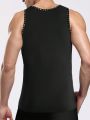 Men'S Sleeveless T-Shirt Top With Letter Print, All Seasons
