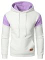 Men's Hooded Sweatshirt With Kangaroo Pocket And Color Block Design