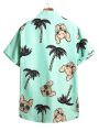Manfinity Men Tropical & Dog Print Shirt Without Tee