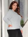 SHEIN Essnce Plus Drop Shoulder Ribbed Knit Sweater