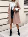 SHEIN Frenchy Women's Solid Color Fleece Lined Woolen Coat