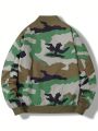 Manfinity Hypemode Men's Camouflage Printed Zip-Up Bomber Jacket