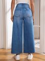 SHEIN Maternity Low Waist Loose Fit Straight Leg Jeans For Casual Wear