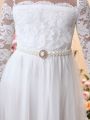 SHEIN Kids Cooltwn Tween Girl Wedding Season Round Neck Lace Long Sleeve Patchwork Dress