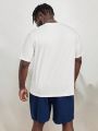 Manfinity Men Plus Letter Patched Tee & Shorts