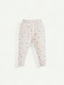 Cozy Cub 4pcs Baby Girl Casual Style Round Neck Top And Long Pants Pajama Set