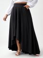 Francesca Lazzari Plus Size Women'S High-Low Hem Skirt
