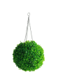 Solar Powered LED Artificial Topiary Ball Decorative Pre-lit Faux Boxwood Greenery Hanging Plant Ball for Outdoor Lawn Garden Decor