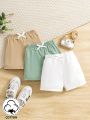 SHEIN 3pcs/Set Baby Boy Daily Casual Plain Colored Bottoms For Spring, Summer, Outdoor Activities
