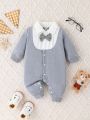 Baby Boys' Gentleman Style Two-pieces Romper For Casual Home Outfit