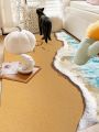 1pc Tropical Minimalist Style Soft Carpet For Home Decoration, Balcony, Outdoor, Beach And Ocean Starfish Print For Living Room, Sofa, Table, Bathroom And Bedroom