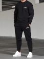Manfinity Men's Black Plus Size Hoodie And Sweatpants Set