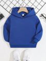 SHEIN Young Boy Casual Solid Color Sweatshirt Suitable For Autumn And Winter