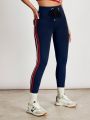 SHEIN VARSITIE Sports YOGA Basic Thigh Highs& Belted  With LEGGING