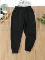 SHEIN Kids HYPEME Young Boy Solid Bow Front Sweatpants