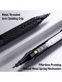 Mechanical Pencil Set Black, 3PCS Metal Lead Pencils 0.5, 0.7, 0.9MM & 2PCS 2MM Art Drafting Pencil Set (4B 2B HB 2H Color) with 420PCS Refills for Writing Sketching Drawing