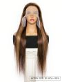 Transparent Lace Ombre Honey Blonde Piano Color Straight 13*6 Lace Front Wigs Highlight 4/27# Human Hair Wig Pre Plucked For Women