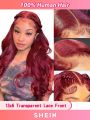 99j Burgundy Body Wave Human Hair Wigs 13*6 Transparent Lace Front Wig With Baby Hair Pre Plucked For Women