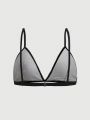 ROMWE Fairycore Wire-free Triangle Cup Printed Bra