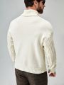 Manfinity Men Turtleneck Textured Knit Drop Shoulder Sweater