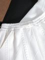 Teen Boys' Casual Zipper Half Placket Polo Shirt And Shorts
