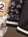 SHEIN Boys' Popular Printed Patchwork Jacket (for Tween)