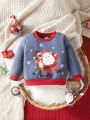 Baby Girls' Christmas Cartoon Printed Sweatshirt