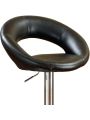 OSQI Black Faux Leather Stool Adjustable Height Chairs Set of 2 Chair Swivel Design Chrome Base PVC Dining Furniture