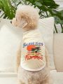 PETSIN 1pc Printed Pet Vest In Beige Color For Summer Beach Vacation
