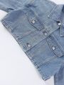 Teen Girls' Light Wash Denim Jacket And Utility Skirt Two Piece Set