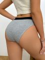 Women's Color-blocked Triangle Panties With Elastic Waist