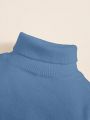 SHEIN Baby Boys' Classic Casual Basic Long Sleeve Turtleneck Solid Color Sweater