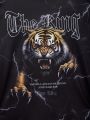 Teenage Boys' Tiger Print Slogan Round Neck T-Shirt