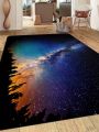 1pc Nordic Classic Style Soft Carpet With Night Sky Print For Home Decoration (balcony, Living Room, Bathroom, Elegant Room, Etc.)