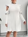 SHEIN Privé Plus Size Solid Color Stand Collar Bodycon Dress