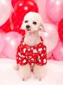 PETSIN 1pc Valentine's Day Pink Heart/Red Cat & Dog Printed Shirt For Pets