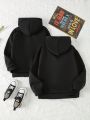 SHEIN Kids HYPEME Tween Girl 2pcs Letter & Figure Graphic Thermal Lined Hoodie