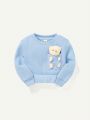 Cozy Cub Baby Girl Bear Patched Pocket Pullover