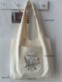 Tatiana Trad Art Stylish Casual Mushroom Pattern External Pocket Tote Shopping Bag