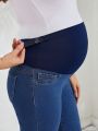 SHEIN Maternity Solid Color Simple Style Jeans